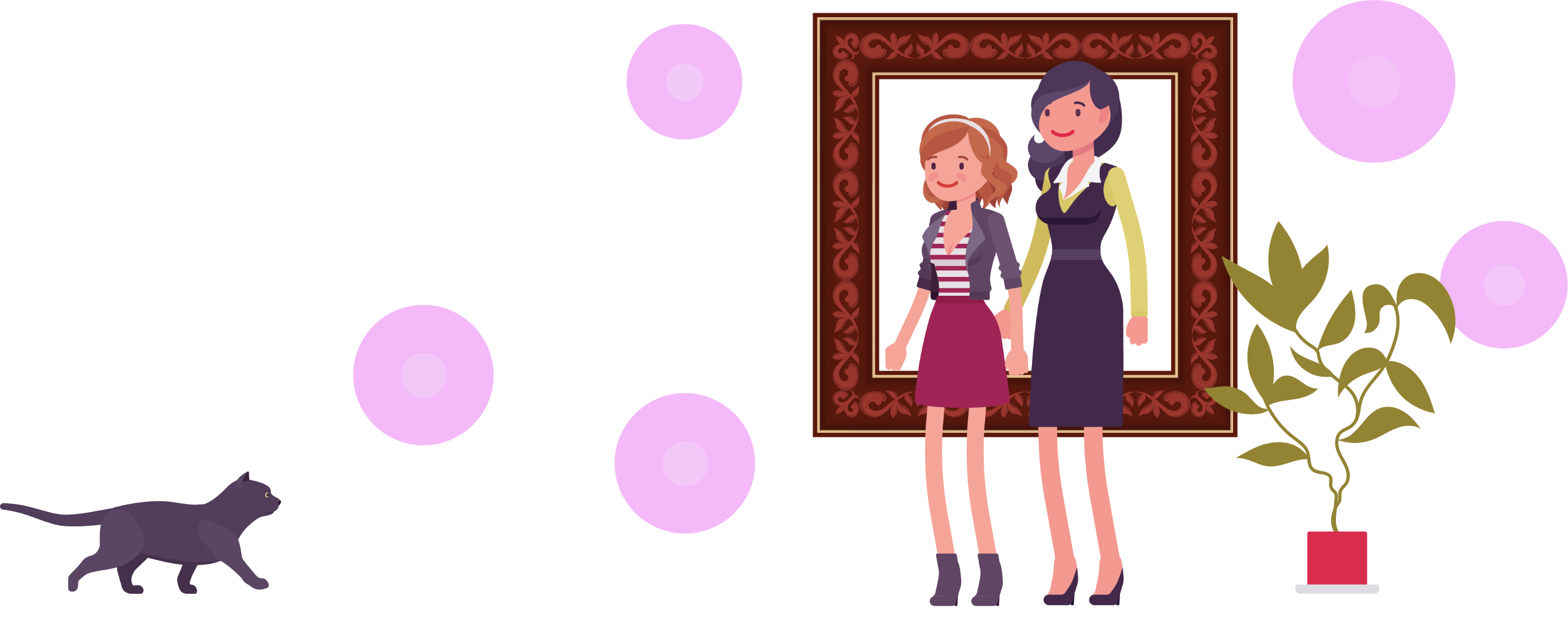 Mamma e figlia in piedi